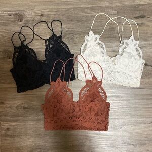 3 Free People Bralettes